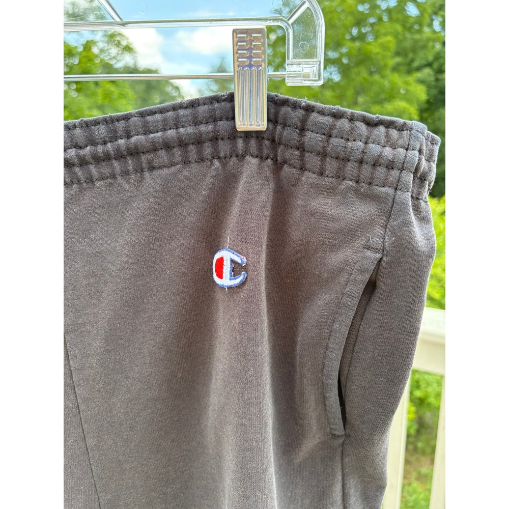 Vintage Champion Mens Lounge Shorts Large Black Elastic Drawstring Made in USA - Picture 2 of 9